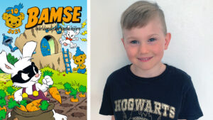 7-åriga Oliver från Västra Frölunda skapade en ny seriefigur till Bamse