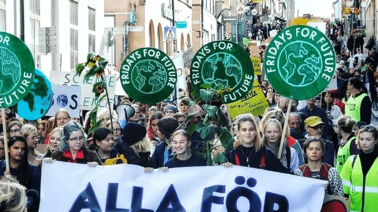 Ungdomar över hela landet protesterar mot den svenska skogsindustrin
